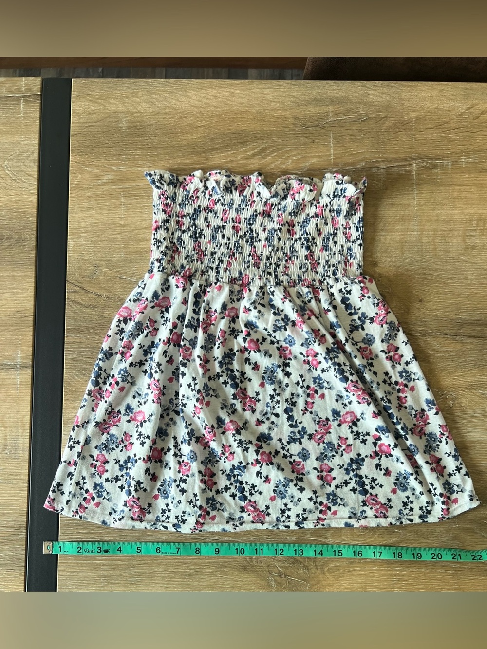 Maurices Elastic Cinched Tube Top with Billowing Flow in Floral Print